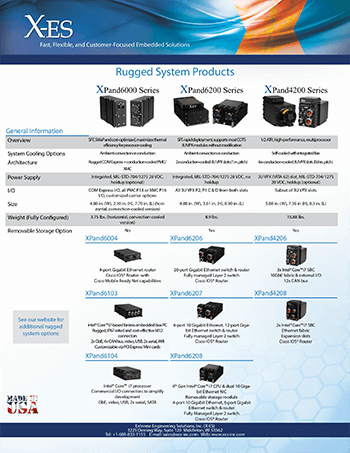 X-ES Rugged Systems Product Brief