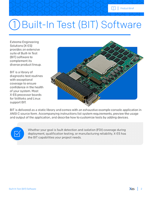 X-ES Built-In Test BIT Product Brief